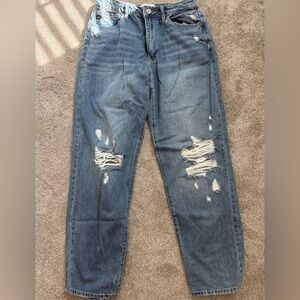 Women's Distressed Blue Skinny Jeans
